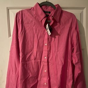 Women’s Lauren by Ralph Lauren Pink Button Up Dress Shirt Size XLarge